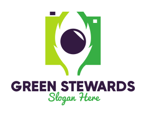 Green Nature Lens logo design