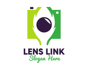 Green Nature Lens logo design