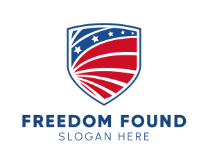 Patriotic Shield Emblem logo design