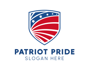 Patriotic Shield Emblem logo design