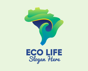 Brazil Nature Map  logo design