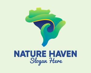 Brazil Nature Map  logo design