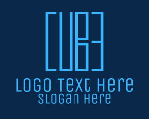 Font - Blue Wordmark Cube logo design