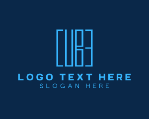 Blue Wordmark Cube logo