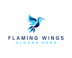 Flying Hummingbird Animal logo design