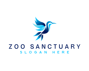 Flying Hummingbird Animal logo design