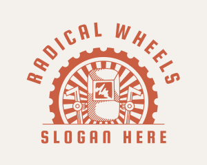 Cog Wheel Welder Welding Mask logo design