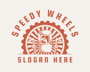 Cog Wheel Welder Welding Mask logo design