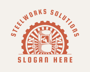 Cog Wheel Welder Welding Mask logo design