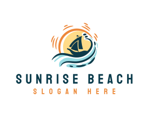 Boat Beach Summer  logo design