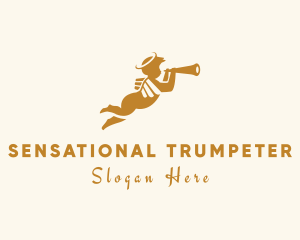 Trumpet Angel Querubim logo design