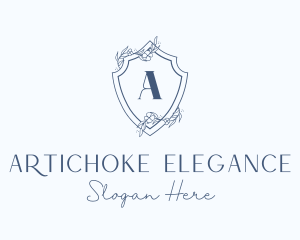 Elegant Floral Shield logo design