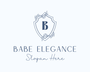 Elegant Floral Shield logo design