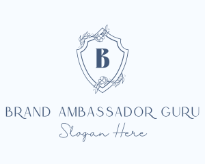 Elegant Floral Shield logo design