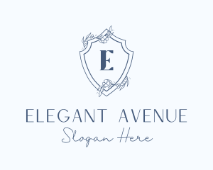 Elegant Floral Shield logo design