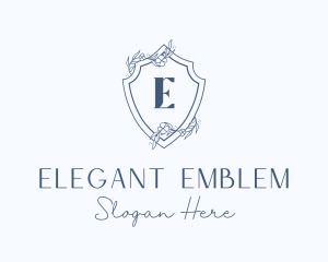 Elegant Floral Shield logo design