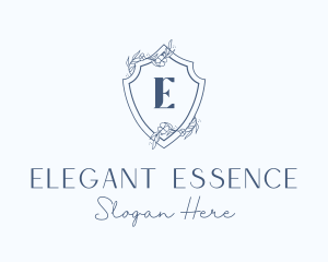 Elegant Floral Shield logo design