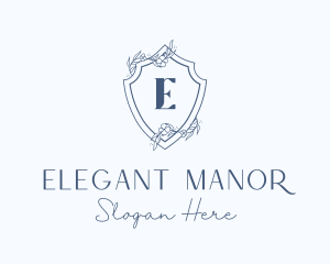 Elegant Floral Shield logo design