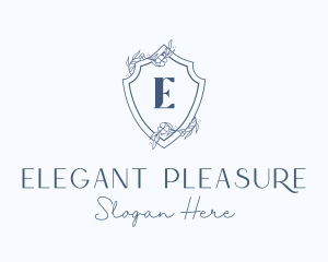 Elegant Floral Shield logo design