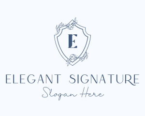 Elegant Floral Shield logo design