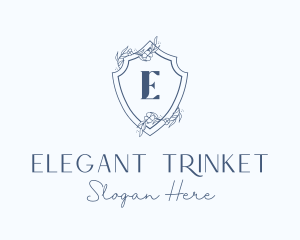 Elegant Floral Shield logo design