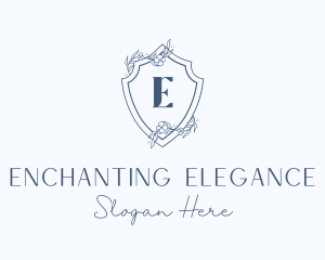 Elegant Floral Shield logo design