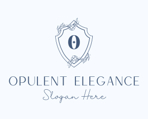 Elegant Floral Shield logo design