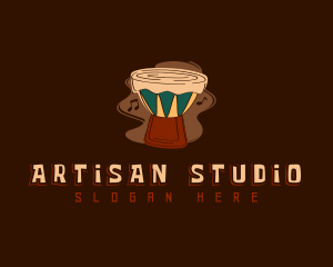 African Music Drum logo design