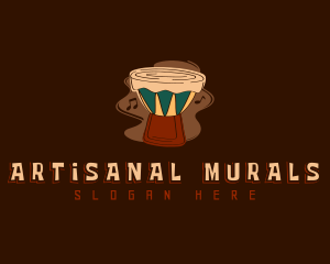 African Music Drum logo design