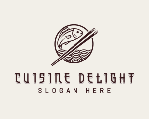 Salmon Fish Sushi logo design