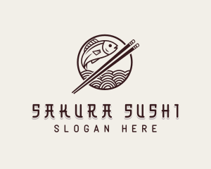 Salmon Fish Sushi logo design