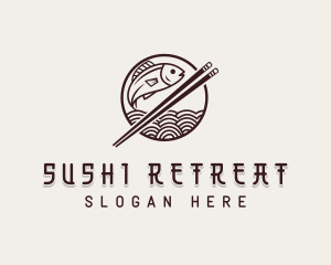 Salmon Fish Sushi logo design