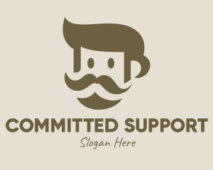 Old Mustache Man  logo design