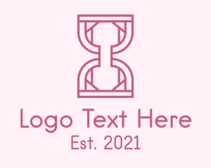 Pink Outline Hourglass  logo