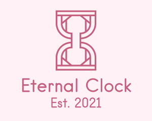 Pink Outline Hourglass  logo