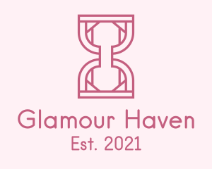 Pink Outline Hourglass  logo