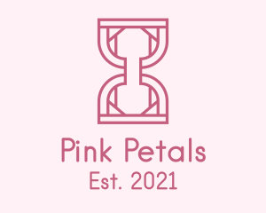 Pink Outline Hourglass  logo design