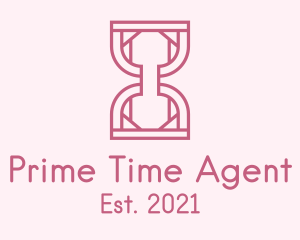 Pink Outline Hourglass  logo design