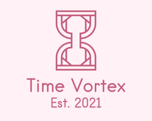 Pink Outline Hourglass  logo