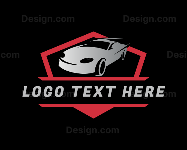 Fast Racing Car Shield Logo