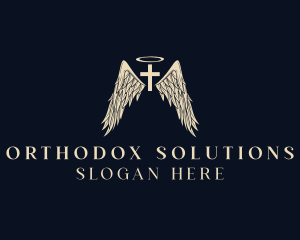 Cross Halo Wings logo design