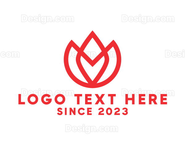 Modern Tulip Outline Logo