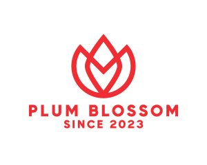 Modern Tulip Outline logo design