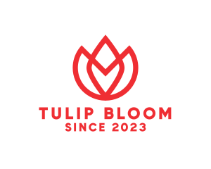 Modern Tulip Outline logo design