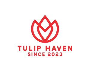 Modern Tulip Outline logo design