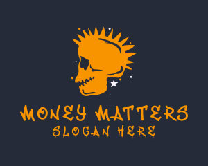Orange Punk Skull  Logo