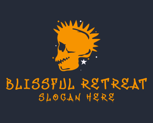 Orange Punk Skull  logo