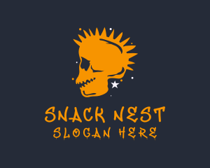 Orange Punk Skull  logo design