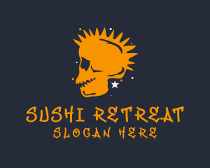 Orange Punk Skull  logo design