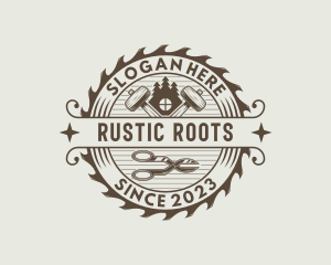 Rustic Woodworking Tools logo design